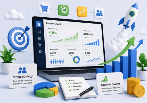 Business Growth strategies helping companies scale through digital marketing, ecommerce, SEO and data-driven online solutions.