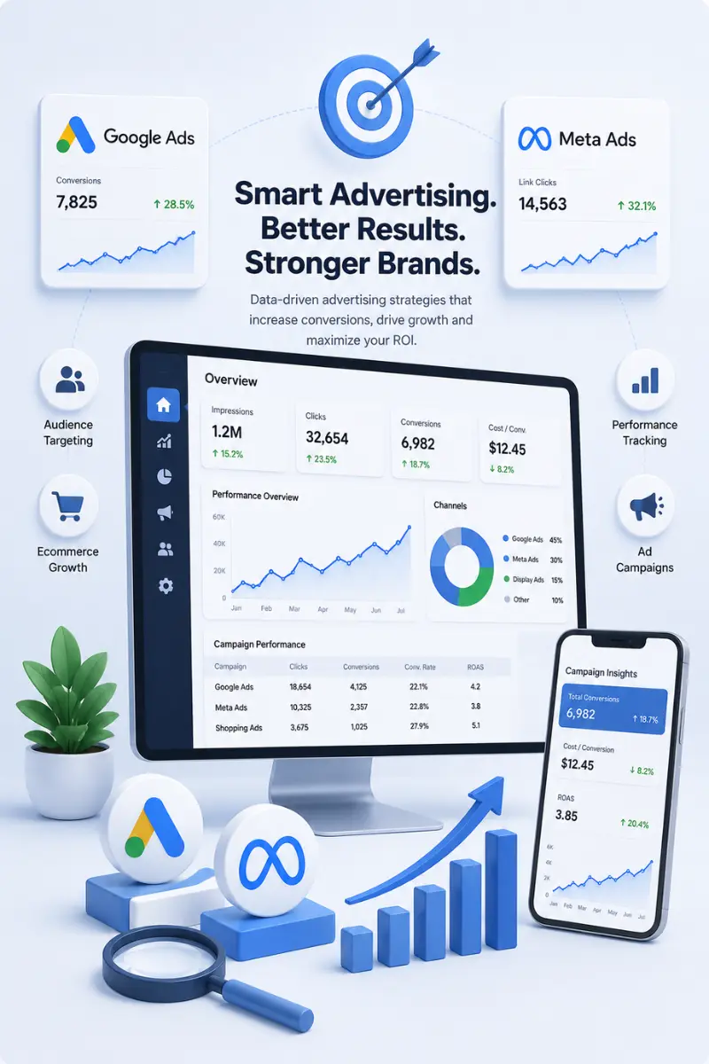 Digital Advertising Agency providing Google Ads, Meta Ads, performance marketing and conversion focused advertising solutions.